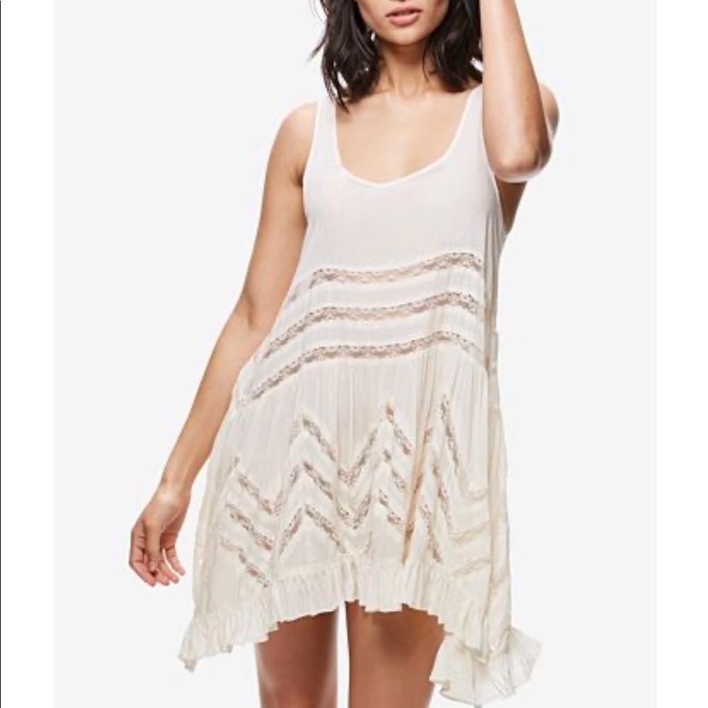 Free People Voile Lace Trapeze Mini Dress
